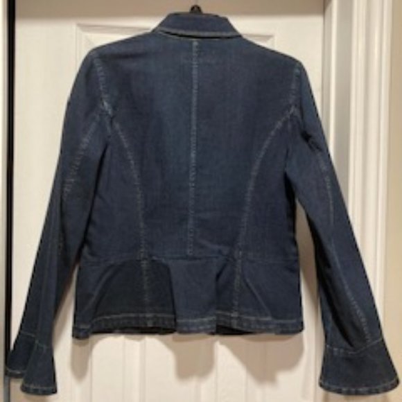 ⭐️ 2x Host Pick! ⭐️ NWOT - Ralph Lauren LRL Peplum Denim Jacket in Blue - Sz 8* - Picture 7 of 10